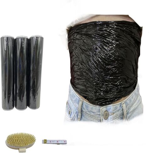 Black Osmotic Wraps- Plastic Wraps with Dry Brush for Body Relaxing& Workout &Sweat Enhancer& 25CM*60M in Saudi Arabia