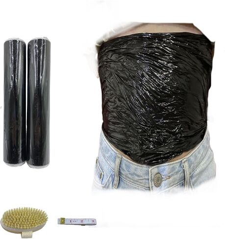 Black Osmotic Wraps- Plastic Wraps with Dry Brush for Body Relaxing& Workout &Sweat Enhancer& 25CM*60M in Saudi Arabia