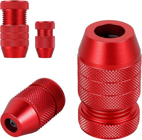 2Pcs Drill Depth Stop Adjustable Drill Bit Stop Collar Set Aluminum Alloy Drill Stop Precise Drill Size Range 5/64inch-3/16inch 15/64inch-7/16inch for Furniture Tile Metal Wood(gules) in Kuwait