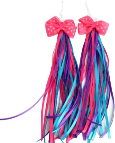 زوج واحد (قطعتان) ملون للأطفال دراجة دراجة سكوتر ترايك المقود مقبض فيونكة للدراجة مقابض دراجة متألقة طويلة شرابة شريط إكسسوارات حاملة الأطفال للفتيات والأولاد دراجة ديكو in Kuwait