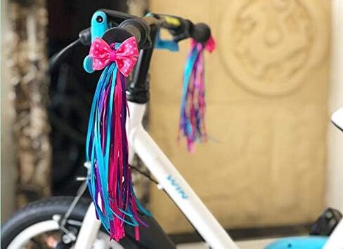 زوج واحد (قطعتان) ملون للأطفال دراجة دراجة سكوتر ترايك المقود مقبض فيونكة للدراجة مقابض دراجة متألقة طويلة شرابة شريط إكسسوارات حاملة الأطفال للفتيات والأولاد دراجة ديكو in Kuwait