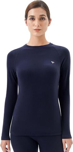 Thermal Underwear Womens - Base Layer Fleece Lined Top for Women, Long Sleeve Shirt Layering for Winter Cold Weather in Saudi Arabia