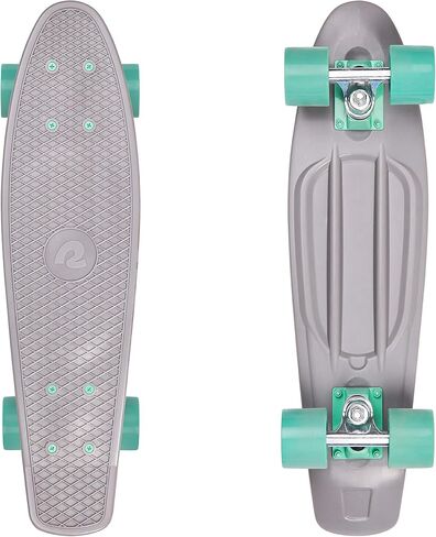 Retrospec Quip Mini Cruiser Skateboard 22.5" Classic Retro Plastic Cruiser Complete Skateboard with ABEC 7 Bearings and PU Wheels Compact Board w/Grippy, Molded Waffle Deck in Saudi Arabia