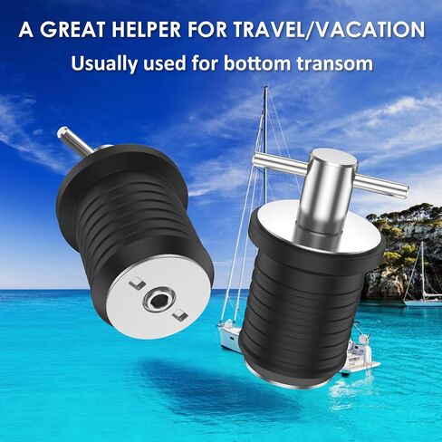 4Pcs T-Handle Drain Plug 25/32mm Metal Marine Boat Drain Plug Boat Rubber Plug Brass Boat Drain Twist Plug Sturdy Marine Boat Accessories for 3/4-inch 1-inch 1-1/4-Inch Hole(25mm,Silver) in Kuwait