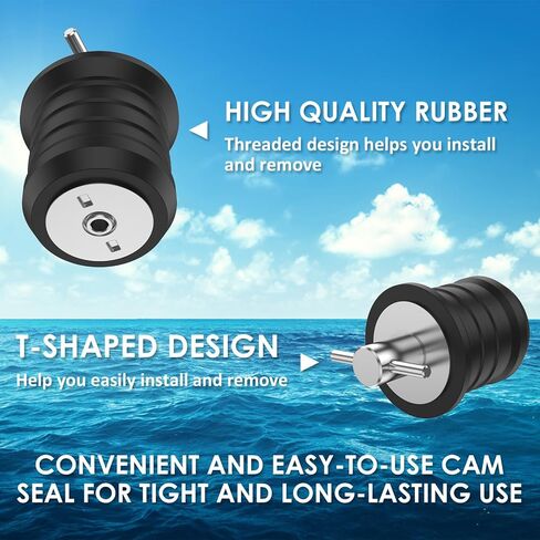 4Pcs T-Handle Drain Plug 25/32mm Metal Marine Boat Drain Plug Boat Rubber Plug Brass Boat Drain Twist Plug Sturdy Marine Boat Accessories for 3/4-inch 1-inch 1-1/4-Inch Hole(25mm,Silver) in Kuwait