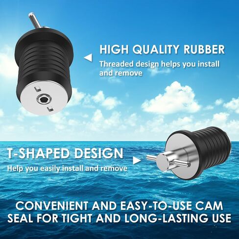 4Pcs T-Handle Drain Plug 25/32mm Metal Marine Boat Drain Plug Boat Rubber Plug Brass Boat Drain Twist Plug Sturdy Marine Boat Accessories for 3/4-inch 1-inch 1-1/4-Inch Hole(25mm,Silver) in Kuwait