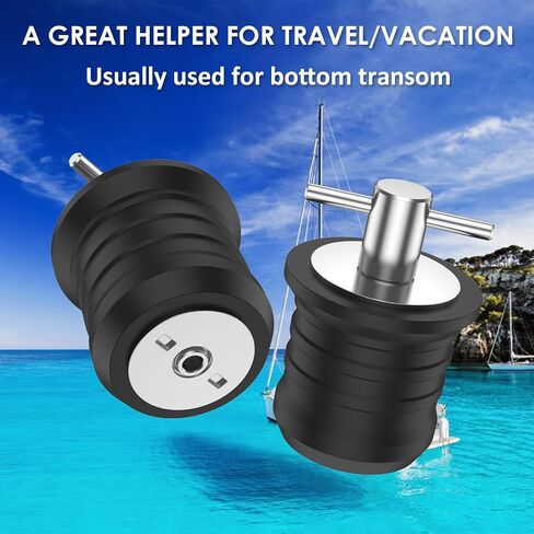 4Pcs T-Handle Drain Plug 25/32mm Metal Marine Boat Drain Plug Boat Rubber Plug Brass Boat Drain Twist Plug Sturdy Marine Boat Accessories for 3/4-inch 1-inch 1-1/4-Inch Hole(25mm,Silver) in Kuwait