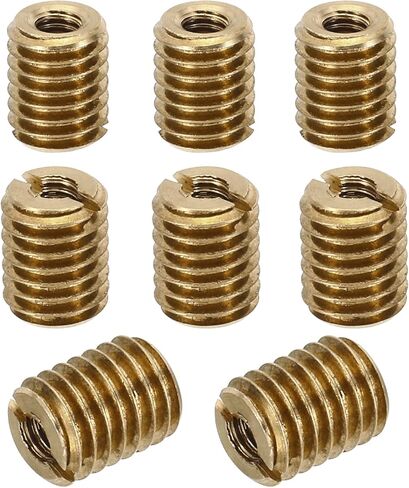 PATIKIL Brass Threaded Repair Insert Nut, 8 Pcs M6xM4x20mm Male to Female Slotted Thread Sleeve Inserts Reducing Nut Adapter Reducer Screw Sleeves in Saudi Arabia