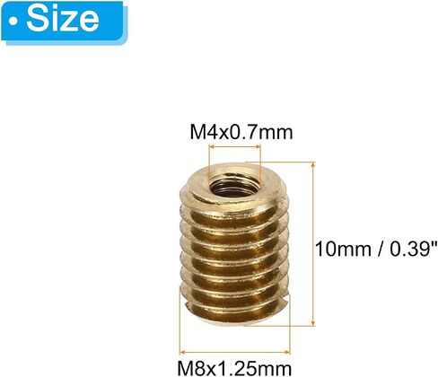 PATIKIL Brass Threaded Repair Insert Nut, 8 Pcs M6xM4x20mm Male to Female Slotted Thread Sleeve Inserts Reducing Nut Adapter Reducer Screw Sleeves in Saudi Arabia