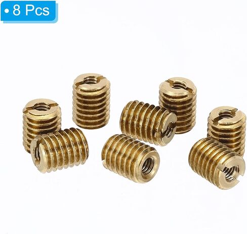 PATIKIL Brass Threaded Repair Insert Nut, 8 Pcs M6xM4x20mm Male to Female Slotted Thread Sleeve Inserts Reducing Nut Adapter Reducer Screw Sleeves in Saudi Arabia