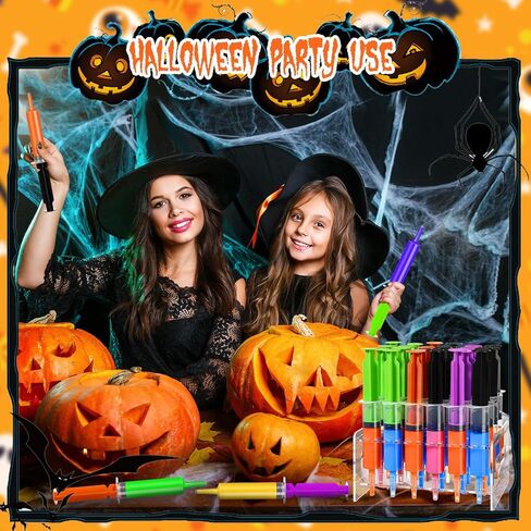 24 قطعة من سلاير 2 أونصة 60 مل من محاقن الهالوين مجموعة محاقن جيلي مع حامل حقنة بلاستيكية قابلة لإعادة الاستخدام وحقن جيلي وحفلات حقنة سائلة لعطلة الهالوين وعيد الميلاد وعيد الشكر in Kuwait