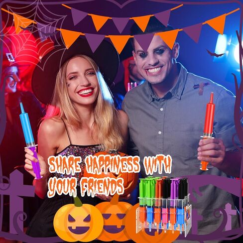 24 قطعة من سلاير 2 أونصة 60 مل من محاقن الهالوين مجموعة محاقن جيلي مع حامل حقنة بلاستيكية قابلة لإعادة الاستخدام وحقن جيلي وحفلات حقنة سائلة لعطلة الهالوين وعيد الميلاد وعيد الشكر in Kuwait