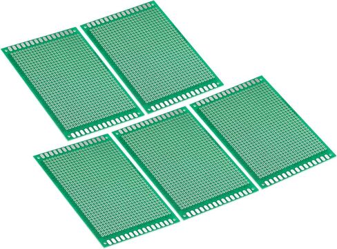 دائرة لوحة PCB مقاس 3.9 بوصة × 2.8 بوصة من PATIKIL، 5 قطع من لوحات اللحام النموذجية لألواح اللحام DIY ولوحات دوائر المشروع الإلكترونية، لوحة تجارب قابلة للحام، أخضر in Saudi Arabia