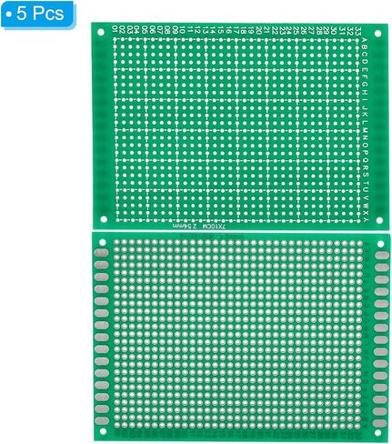 دائرة لوحة PCB مقاس 3.9 بوصة × 2.8 بوصة من PATIKIL، 5 قطع من لوحات اللحام النموذجية لألواح اللحام DIY ولوحات دوائر المشروع الإلكترونية، لوحة تجارب قابلة للحام، أخضر in Saudi Arabia