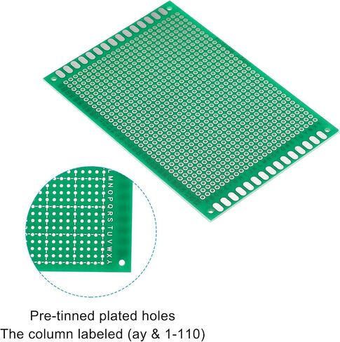 دائرة لوحة PCB مقاس 3.9 بوصة × 2.8 بوصة من PATIKIL، 5 قطع من لوحات اللحام النموذجية لألواح اللحام DIY ولوحات دوائر المشروع الإلكترونية، لوحة تجارب قابلة للحام، أخضر in Saudi Arabia