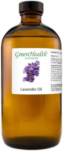 زيت اللافندر الأساسي - 16 أونصة سائلة (473 مل) زجاجة عنبر زجاجية - زيت أساسي نقي 100% - GreenHealth in Kuwait
