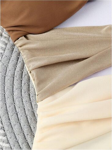 Verdusa Women's Cut Out Colorblock One Piece Swimsuit Ruched Swimwear Bathing Suit in Kuwait