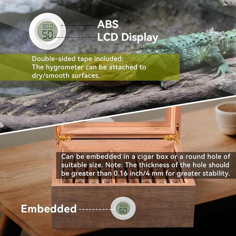3 عبوات صغيرة من مقياس الرطوبة ومقياس الحرارة، مقياس الرطوبة الرقمي الداخلي والخارجي لدرجة الحرارة، ℉/درجة مئوية، للمنزل، المكتب، الزواحف، السيارة، الدفيئة، المختبر، تررم، القبو.. A01 أبيض in Kuwait