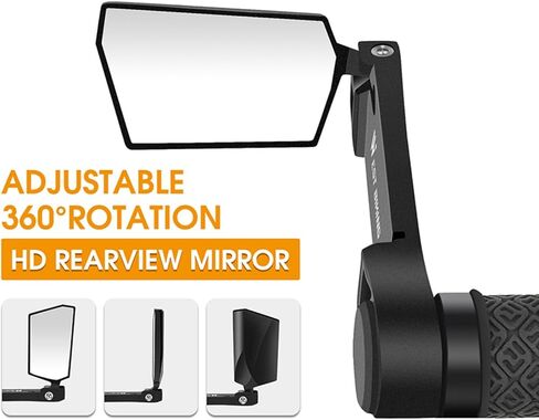 Bike Mirror,HD Bicycle Mirror 2Pcs,360 Degree Rotatable,Handlebar End Mirror,Foldable，Glass Lens，Bicycle Handle Hunction in Saudi Arabia
