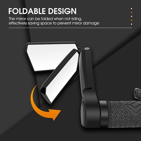 Bike Mirror,HD Bicycle Mirror 2Pcs,360 Degree Rotatable,Handlebar End Mirror,Foldable，Glass Lens，Bicycle Handle Hunction in Saudi Arabia