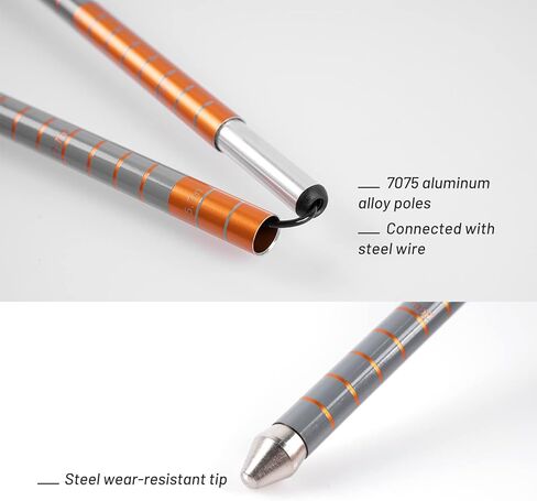 G2 GO2GEHTER 7075 Aluminum Alloy 270cm Backcountry Avalanche Rescue Probe with Storage Bag, Folding Design, Easy to Storage and Carry (3 Color Available) in Kuwait