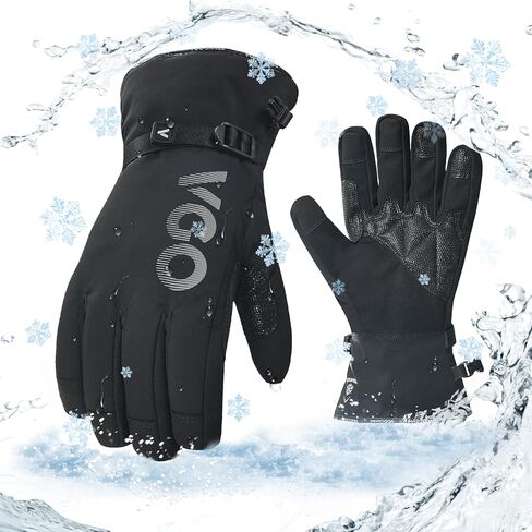 Vgo... -20℃/-4°F Waterproof Winter Work Gloves Cold Weather Waterproof Work Gloves Waterproof Insulated Gloves(1 Pair,M,Black,SL7761FLWP) in Saudi Arabia