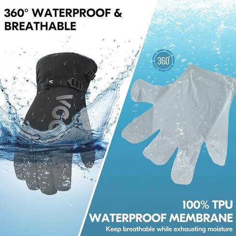 Vgo... -20℃/-4°F Waterproof Winter Work Gloves Cold Weather Waterproof Work Gloves Waterproof Insulated Gloves(1 Pair,M,Black,SL7761FLWP) in Saudi Arabia