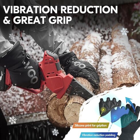 Vgo... -20℃/-4°F Waterproof Winter Work Gloves Cold Weather Waterproof Work Gloves Waterproof Insulated Gloves(1 Pair,M,Black,SL7761FLWP) in Saudi Arabia