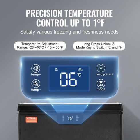 VEVOR Chest Freezer, 10 Cu.ft Compact Deep Freezer, Free Standing Top Open Door Compact Freezers with 2 Removable Baskets & Adjustable Thermostat, Energy Saving & Low Noise, White in Saudi Arabia