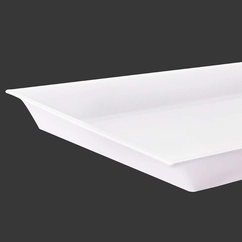 Supernal 12pcs White Plastic Serving Trays,15''X10'' Decorative Serving Trays,Slanted Rectangle Platter,Plastic Fast Food Tray,Wedding Platter Party Trays,Disposable Serving Party in Saudi Arabia