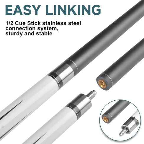 HomeSeason Pool Cue Stick 57" Billiard Cue Sticks Nylon Thread Grip Professional Low Deflection Pool Sticks in Saudi Arabia