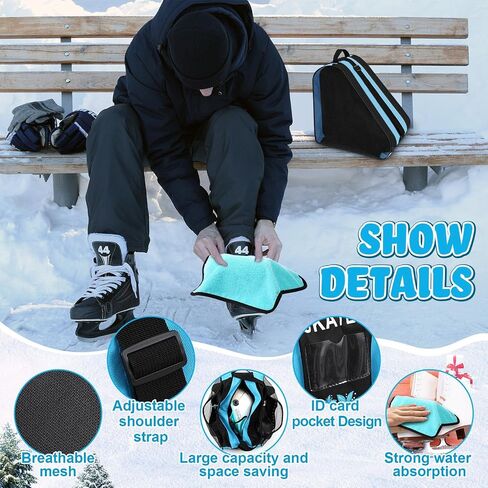 Liliful 8 Pcs Skate Guards Skate Blade Protector Covers Towel Ice Inline Skate Bag Set Ice Skating Guards for Adult Figure Skating or Hockey Winter Supply in Saudi Arabia