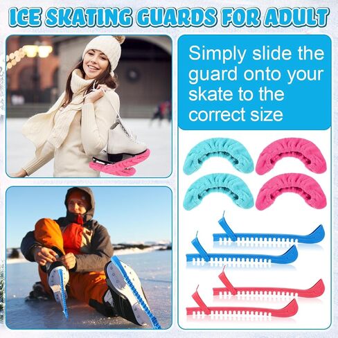 Liliful 8 Pcs Skate Guards Skate Blade Protector Covers Towel Ice Inline Skate Bag Set Ice Skating Guards for Adult Figure Skating or Hockey Winter Supply in Saudi Arabia