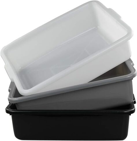 Vababa 3-Pack Plastic Commercial Bus Box, 13 L Kitchen Bus Tub in Kuwait