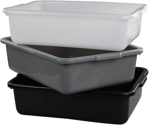Vababa 3-Pack Plastic Commercial Bus Box, 13 L Kitchen Bus Tub in Kuwait