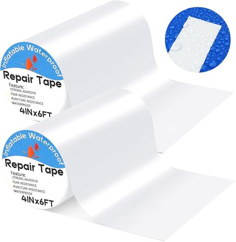 2 Pcs Inflatable Repair Tape Waterproof Tent Repair Tape TPU Patch Repair Kit for Awning Inflatables Toys Air Mattress Bounce House Swimming Ring in Saudi Arabia