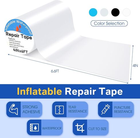 2 Pcs Inflatable Repair Tape Waterproof Tent Repair Tape TPU Patch Repair Kit for Awning Inflatables Toys Air Mattress Bounce House Swimming Ring in Saudi Arabia
