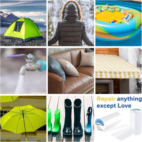 2 Pcs Inflatable Repair Tape Waterproof Tent Repair Tape TPU Patch Repair Kit for Awning Inflatables Toys Air Mattress Bounce House Swimming Ring in Saudi Arabia