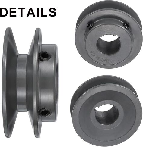 uxcell BK25-7/8 V-Belt Sheave 7/8 "تجويف 2.5" OD واحد الأخدود الويب Sheave بالملل إلى الحجم، الحديد الزهر، قسم الحزام لحزام 3L أو B in Saudi Arabia