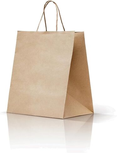 Brown Bags with Handles 10.5 x 8.25 x 4.75 in - Eco-Friendly Kraft Paper, Recycled Brown Gift Bags Ideal for Shopping & Arts and Crafts, Sturdy Stand-Up Design in Saudi Arabia