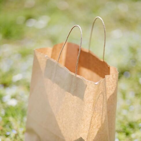 Brown Bags with Handles 10.5 x 8.25 x 4.75 in - Eco-Friendly Kraft Paper, Recycled Brown Gift Bags Ideal for Shopping & Arts and Crafts, Sturdy Stand-Up Design in Saudi Arabia