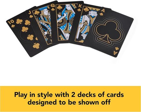 Spin Master Games، مجموعة لعبة البوكر Cardinal Legacy Deluxe المكونة من 200 قطعة، رقائق البوكر الفاخرة ذات اللون المزدوج في حقيبة تخزين خشبية، هدايا للمراهقين، للأعمار من 10 سنوات فما فوق in Kuwait