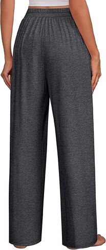 عبوة من 3 سراويل واسعة الساق للنساء مع جيوب، سراويل بيجاما مريحة بخصر مطاطي، سراويل رياضية لليوجا in Kuwait