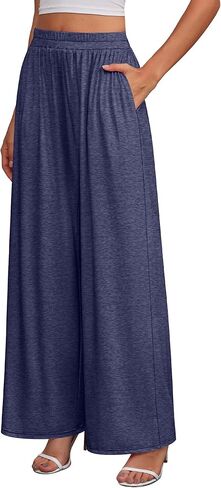 عبوة من 3 سراويل واسعة الساق للنساء مع جيوب، سراويل بيجاما مريحة بخصر مطاطي، سراويل رياضية لليوجا in Kuwait