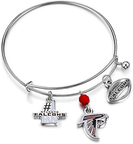 NFL unisex-adult Three Charm Logo Bangle Bracelet in Saudi Arabia