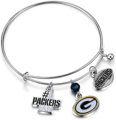 NFL unisex-adult Three Charm Logo Bangle Bracelet in Saudi Arabia