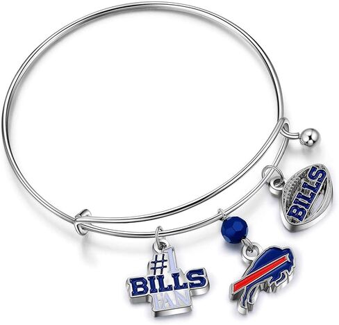 NFL unisex-adult Three Charm Logo Bangle Bracelet in Saudi Arabia