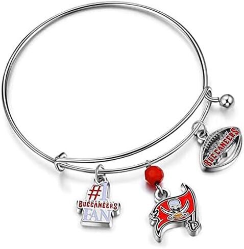 NFL unisex-adult Three Charm Logo Bangle Bracelet in Saudi Arabia