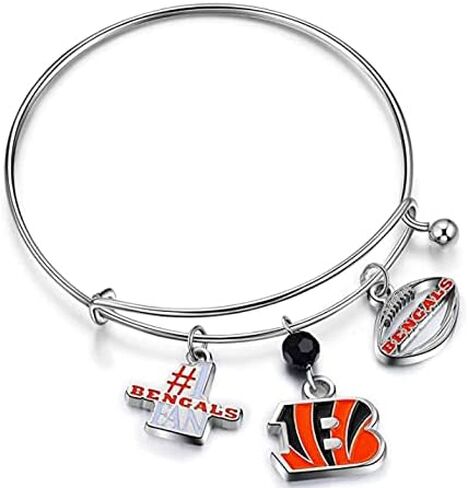 NFL unisex-adult Three Charm Logo Bangle Bracelet in Saudi Arabia