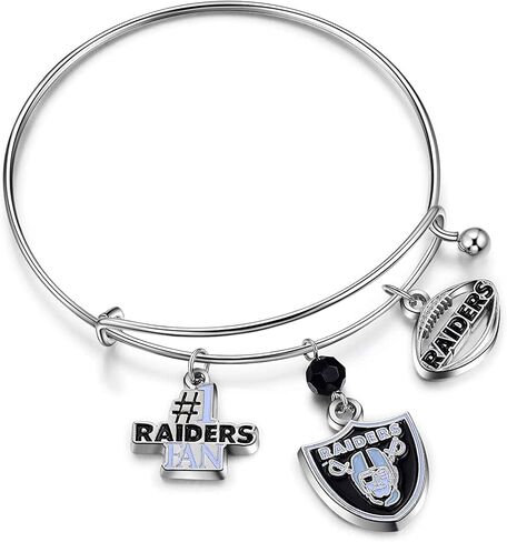 NFL unisex-adult Three Charm Logo Bangle Bracelet in Saudi Arabia